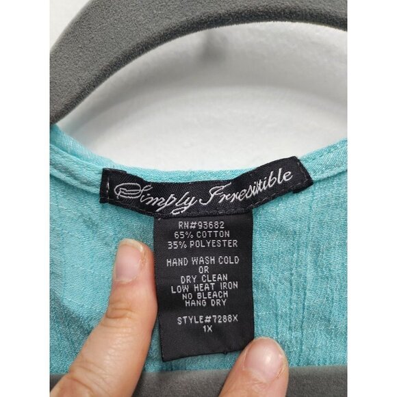 Simply Irresistible Womens Tie Front Ruffle Vest Sz 1X Turquoise Fairycore BOHO - Picture 6 of 10